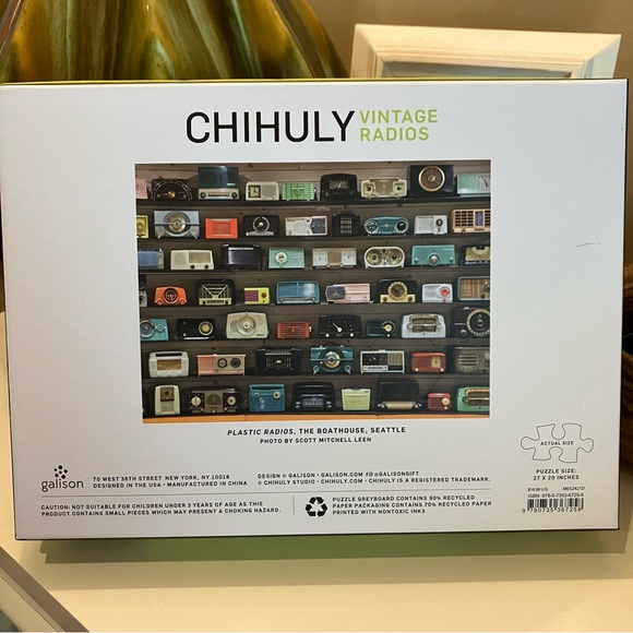 Galison Chihuly Vintage Radios 1000 Piece Jigsaw Puzzle - Picture 3 of 3